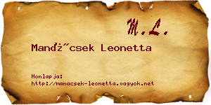Manácsek Leonetta névjegykártya
